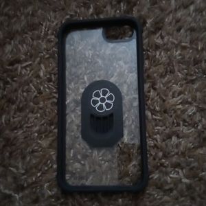 iPhone 6/6s/7/8 black hard plastic case with 2 screen protectors